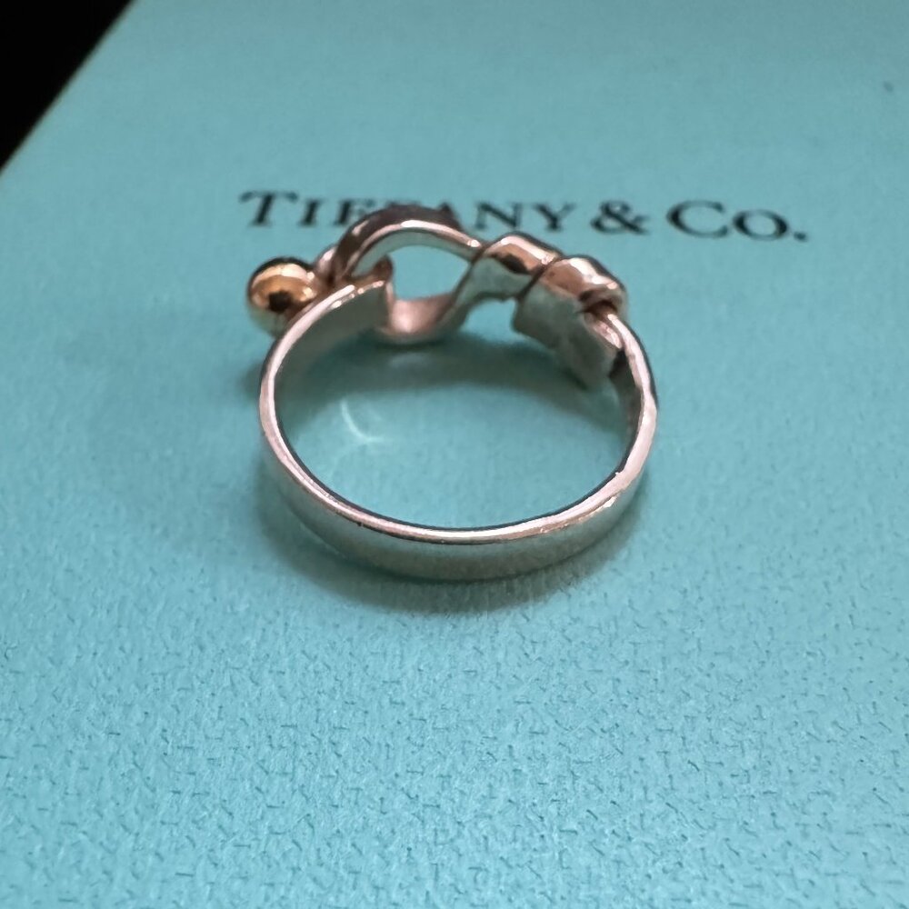 Tiffany & Co. Love Knot Hook and Eye Ring 18K Gold, Sterling - Picture 7 of 10